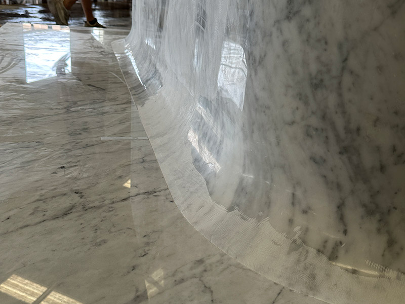 Custom Carrara White Marble Reception Desk Countertops