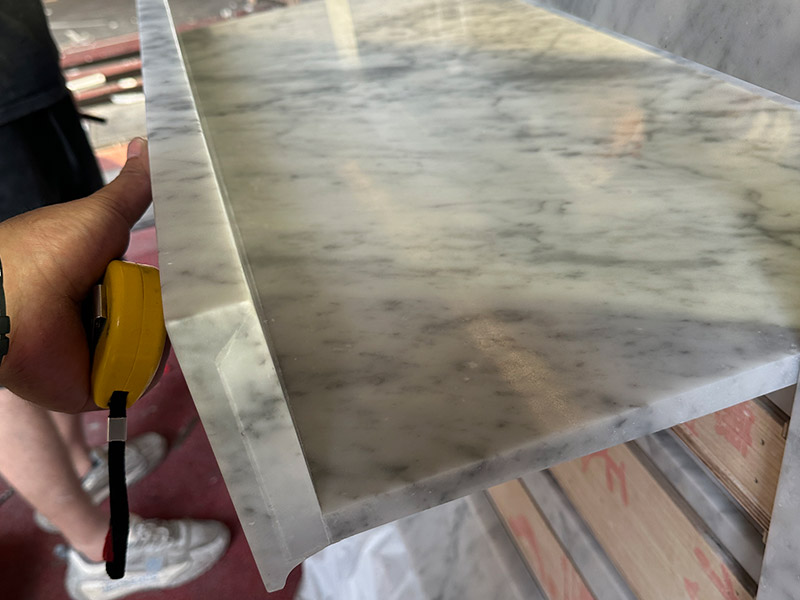 Custom Carrara White Marble Reception Desk Countertops