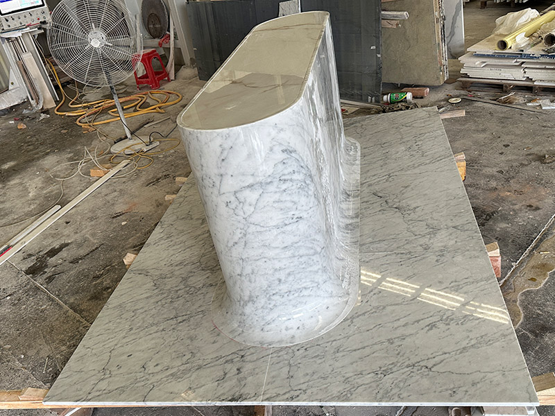 Custom Carrara White Marble Reception Desk Countertops