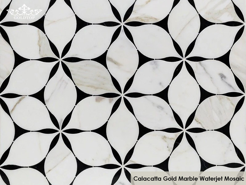 Calacatta Gold Marble Waterjet Mosaic