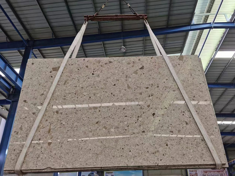 Custom Milan Mocha Limestone Slab For Flooring Tiles
