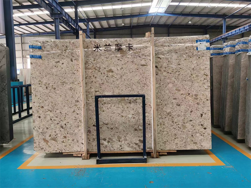 Custom Milan Mocha Limestone Slab For Flooring Tiles