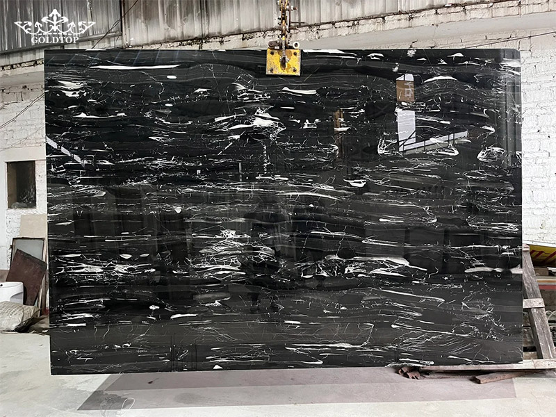 Dragon White Black Marble Slab