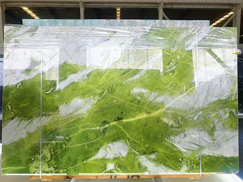 Snow Mountain Emerald Quartzite Slab for Countertops