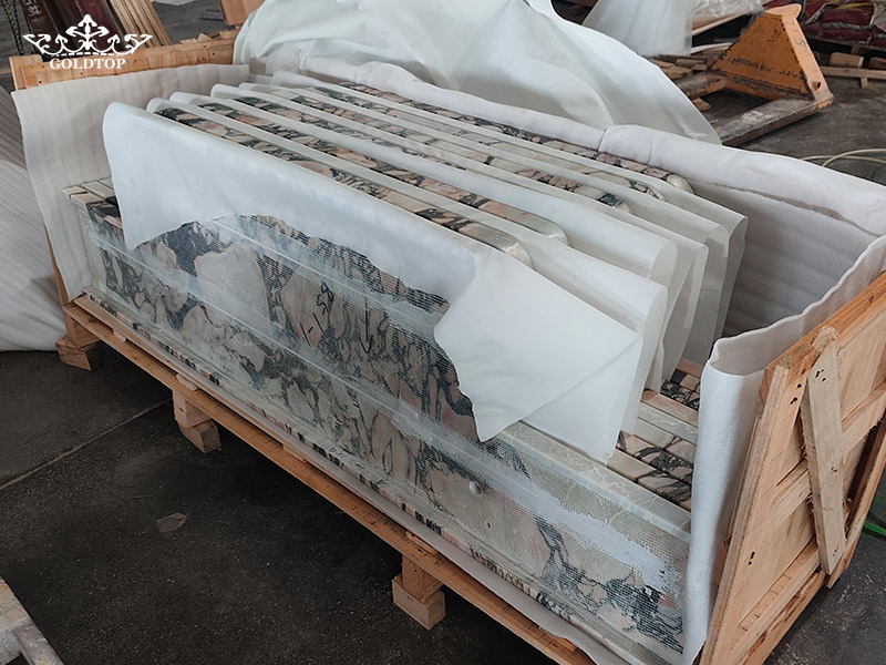 Calacatta Pink marble bath vanity