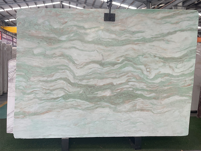 Custom Colored Onyx Green Slabs for Countertops