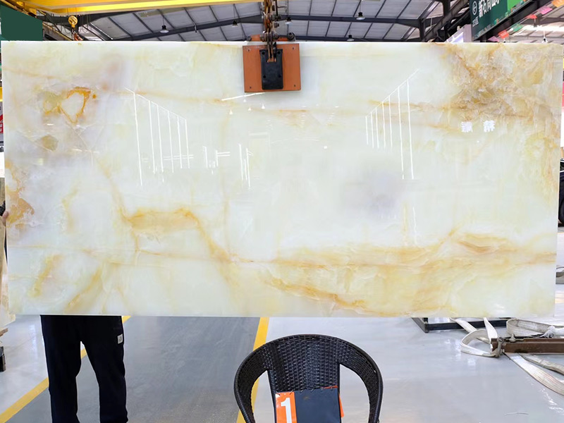Yellow Chrysanthemum Ice Onyx Slabs for Countertops/ Furniture/ Craft