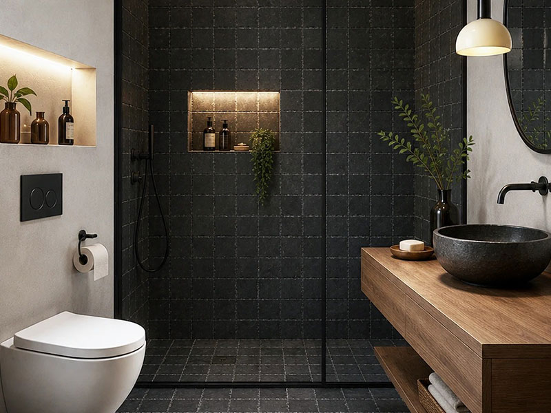 Custom Henan Shaolin Black Limestone Wall Floor Tiles