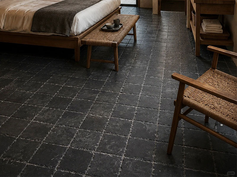 Custom Henan Shaolin Black Limestone Wall Floor Tiles