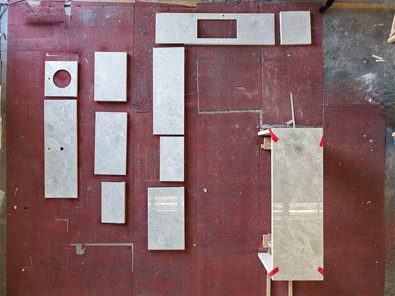 Custom Fendi White Onyx Backlit Kitchen Island Countertops