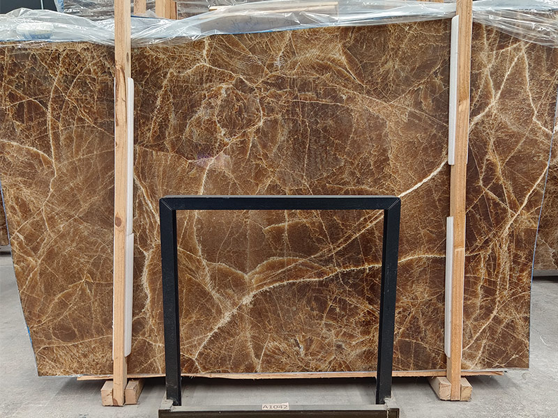 China Honey Onyx, Cola Onyx, Cristallo Glace, Brown Onyx Slabs