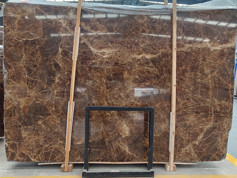 China Honey Onyx, Cola Onyx, Cristallo Glace, Brown Onyx Slabs