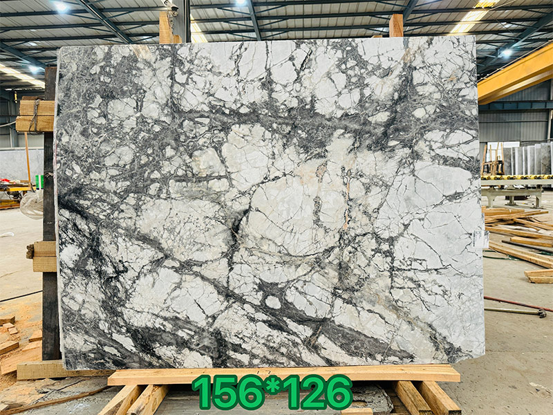 Snow River White, Iceberg White Marble Slab for Countertops Furniture