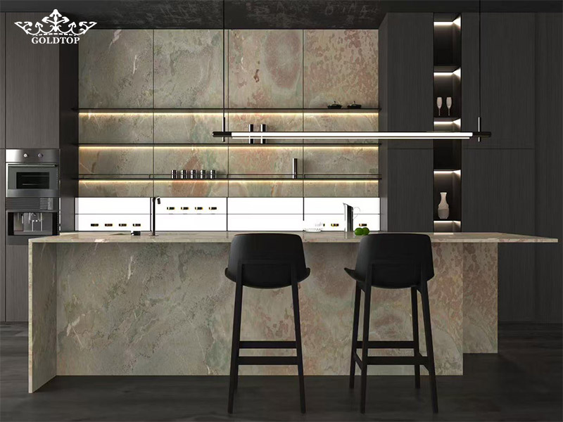 Four Season pink green Marble Countertops