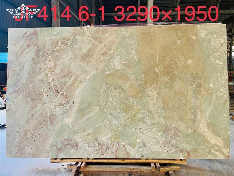 Four Season pink green Marble Slab