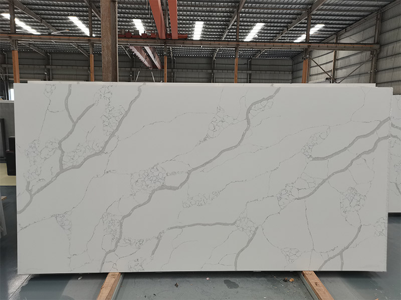 5042 Laza White Calacatta Quartz Super Jumbo Slab Manufacturer