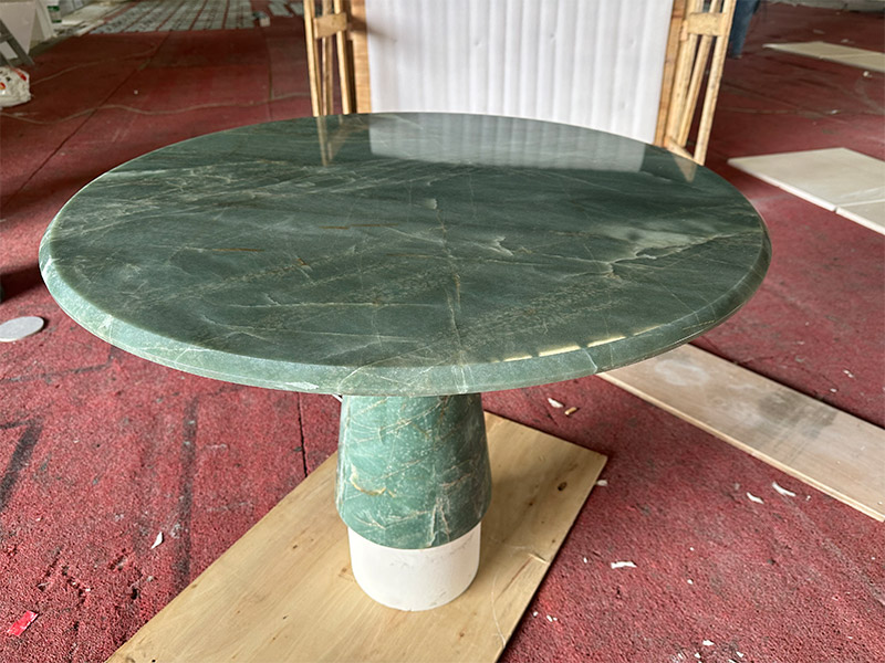 Custom Emerald Green Quartzite Furniture Table