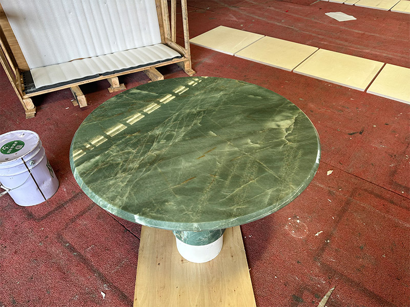 Custom Emerald Green Quartzite Furniture Table