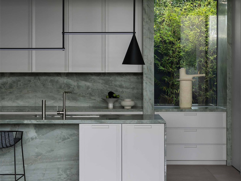 Custom Emerald Green Quartzite Countertops