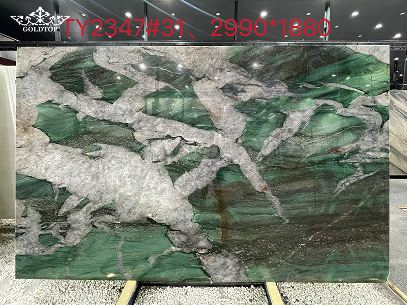 Emerald Crystal Quartzite Slab