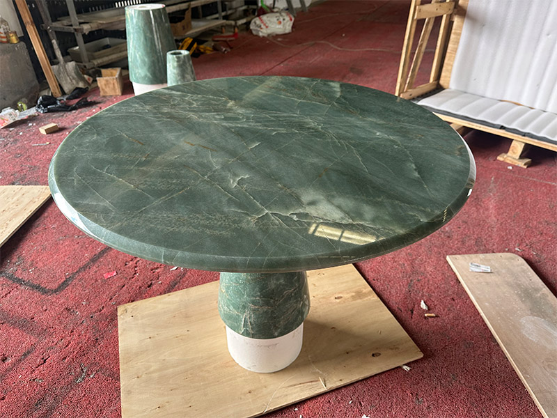 Custom Emerald Green Quartzite Furniture Table