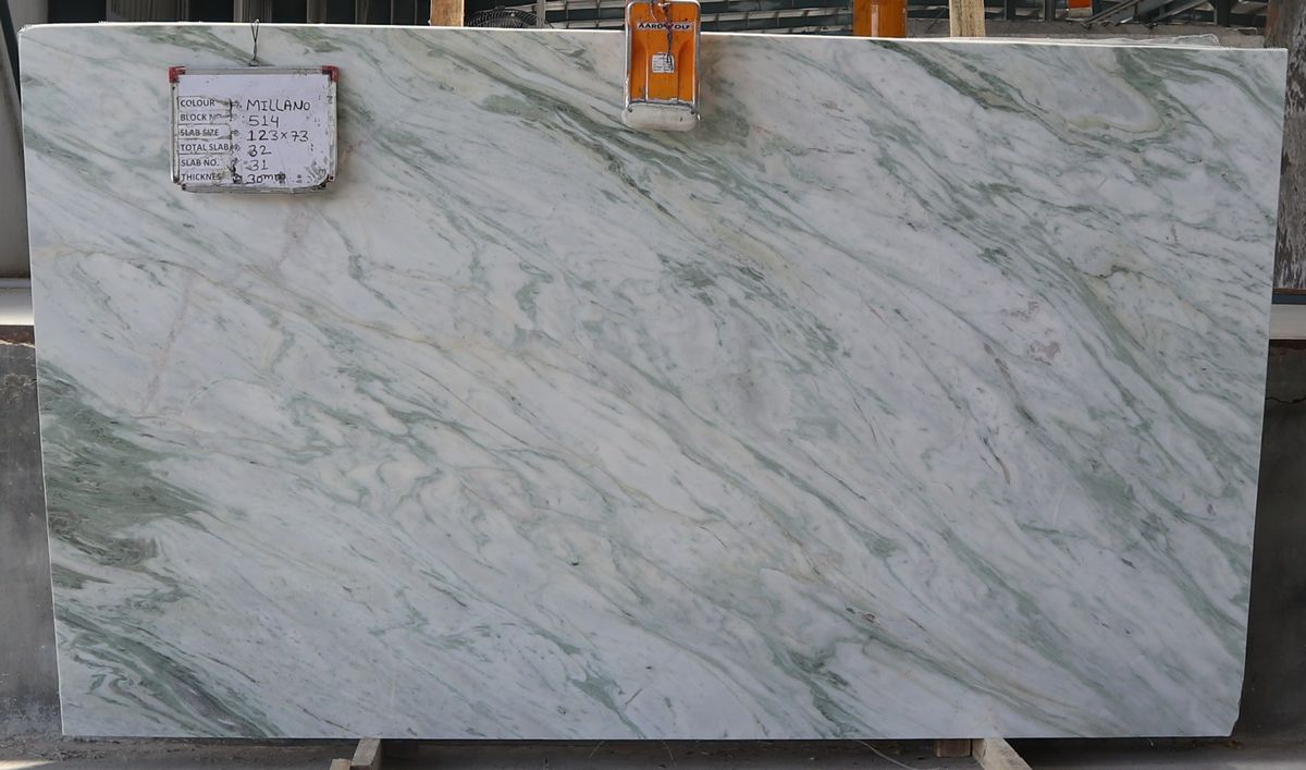 Millano Green Marble Slab for Island Countertops