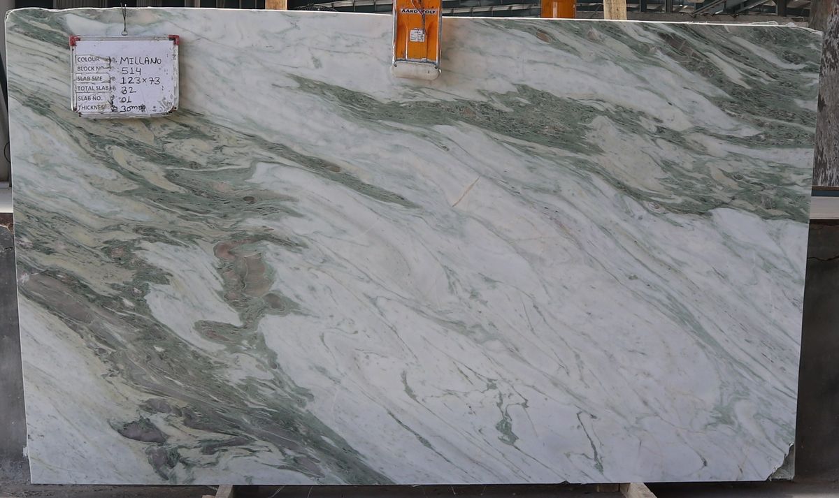 Millano Green Marble Slab for Island Countertops