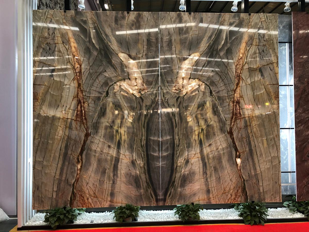 Brazil Backlit Michelangelo Quartzite Slab for Kitchen Countertops / Wall