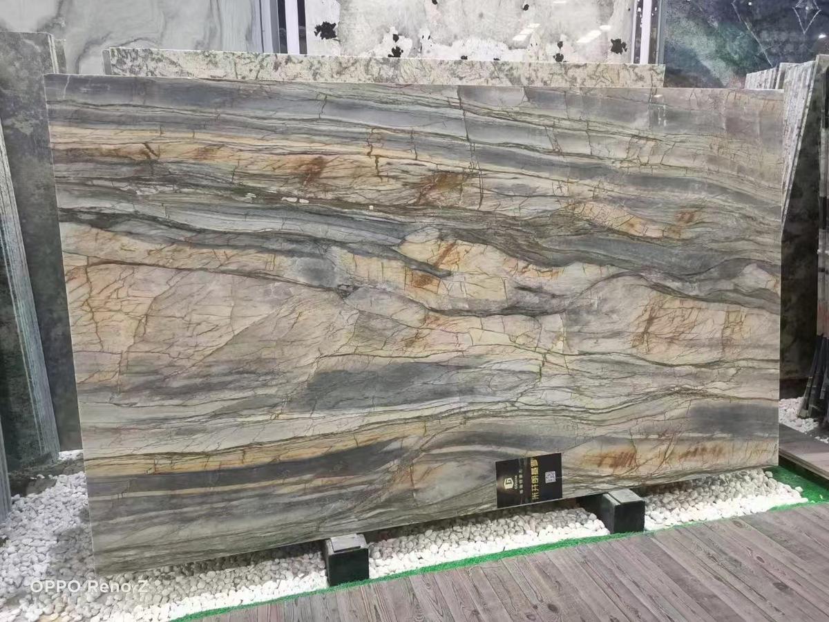 Brazil Backlit Michelangelo Quartzite Slab for Kitchen Countertops / Wall