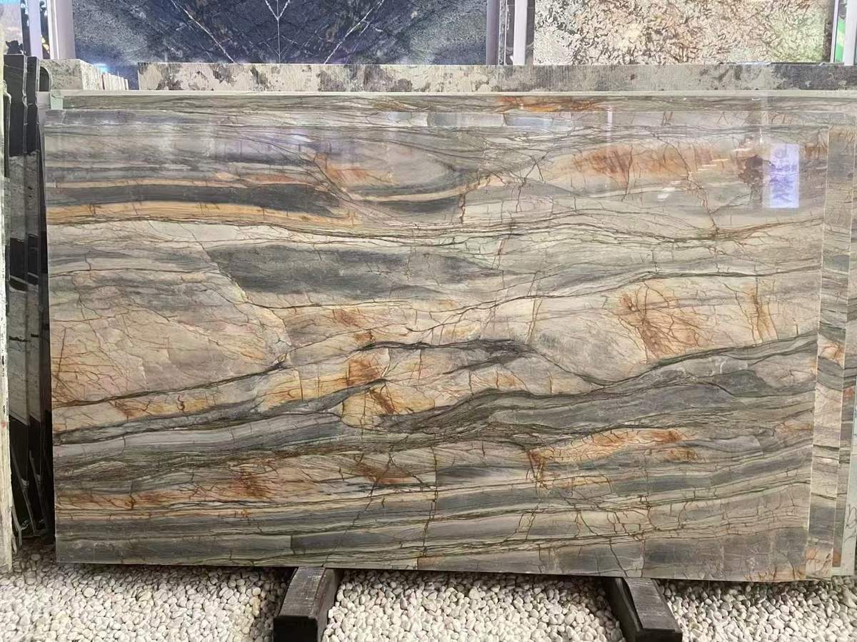Brazil Backlit Michelangelo Quartzite Slab for Kitchen Countertops / Wall