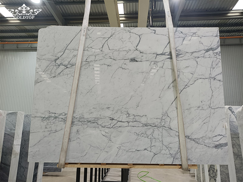 calacatta white marble slab