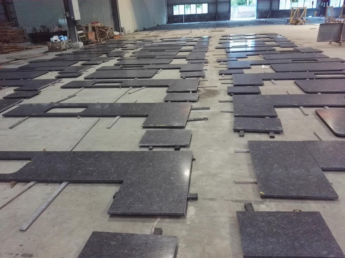 Custom Steel Grey Granite Countertops