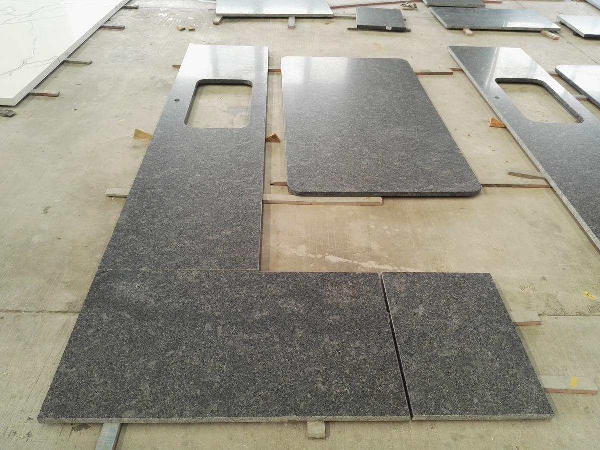 Custom Steel Grey Granite Countertops