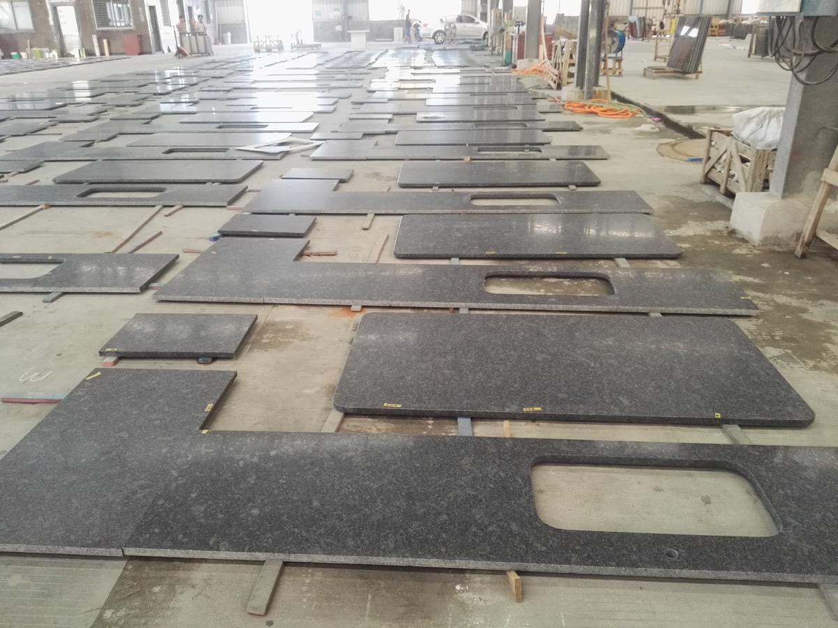 Custom Steel Grey Granite Countertops