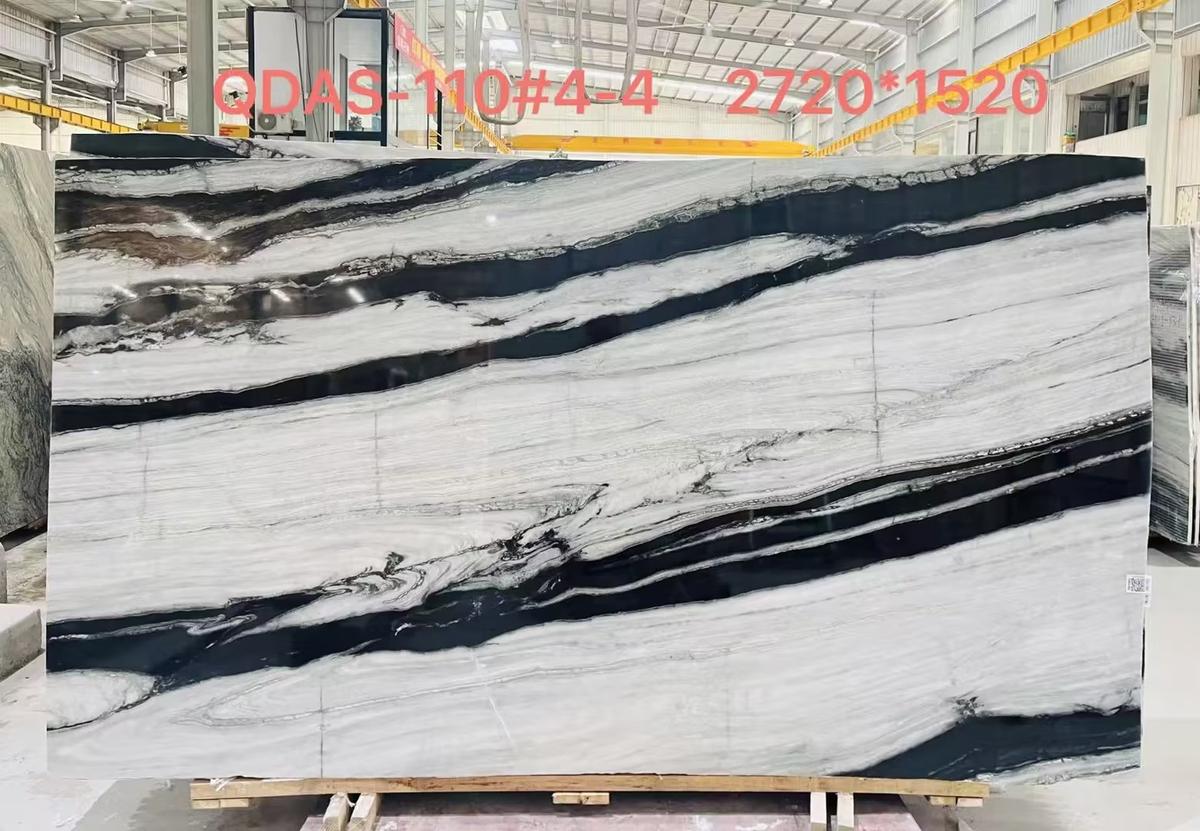 India Panda White Marble Slab for Countertops/ Feature Wall/ Staircase