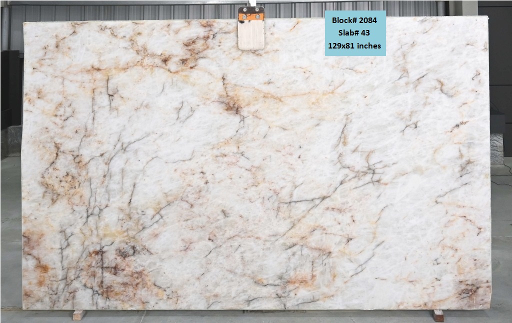 Crystallo Gold Quartzite Slab for Kitchen Countertops