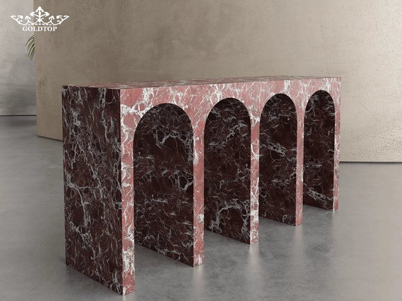 Rosso Levanto Marble console table