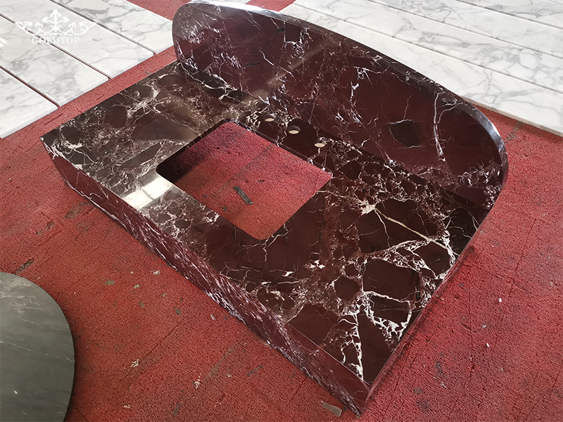 Rosso Levanto Marble for Hotel Bathroom Vanity Tops