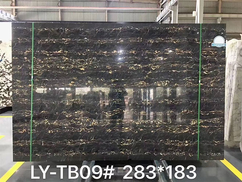 Italy Nero Portoro Marble Slab for Countertops