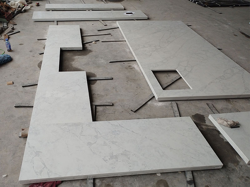 Hermes Concrete Quartz Kitchen Countertops
