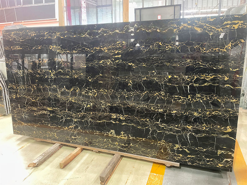 Italy Nero Portoro Marble Slab for Countertops