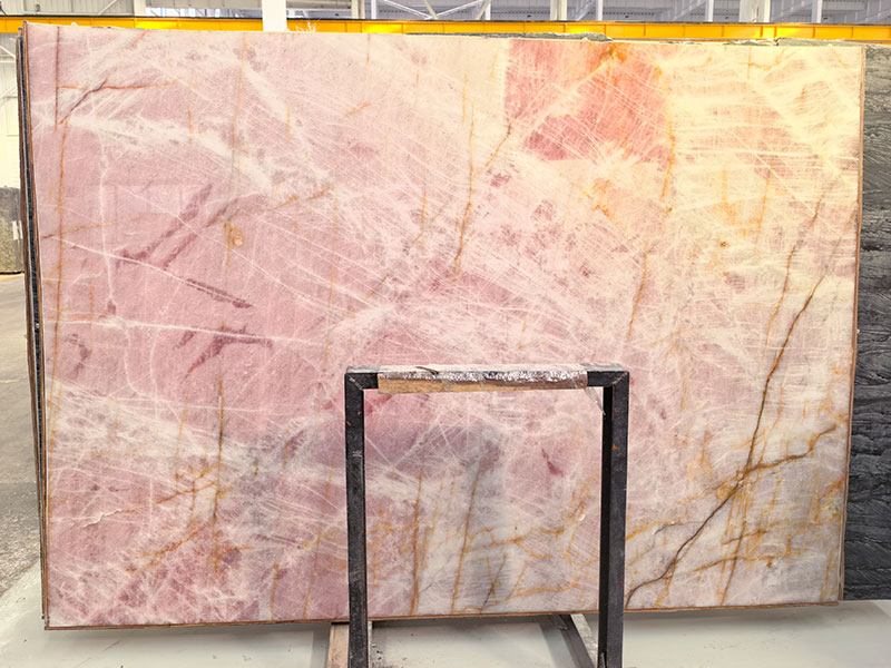 Brazil Cristallo Pink Quartzite Slab for Countertops