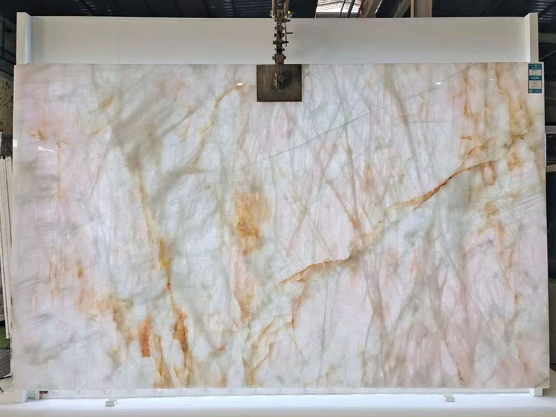Brazil Cristallo Pink Quartzite Slab for Countertops
