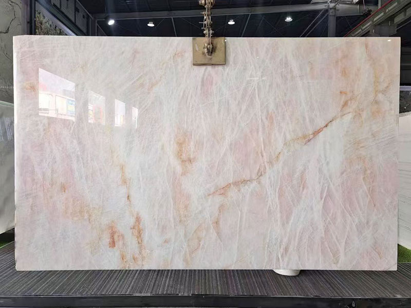 Brazil Cristallo Pink Quartzite Slab for Countertops