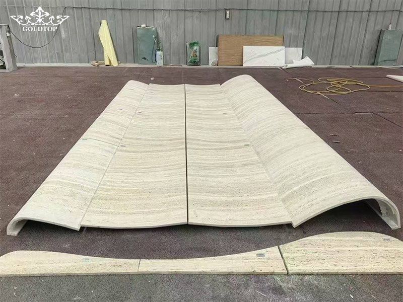 Italy Ivory White Travetine Curved Tiles