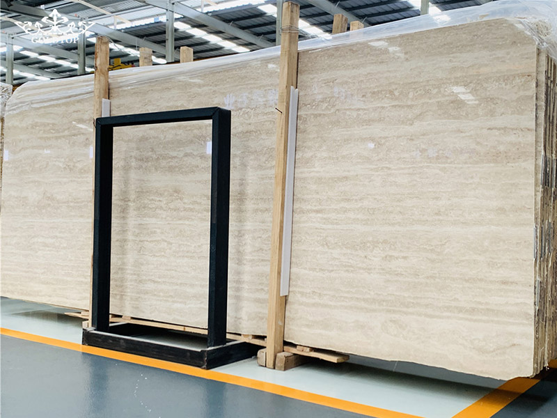 Turkey Beige White Travertine slab