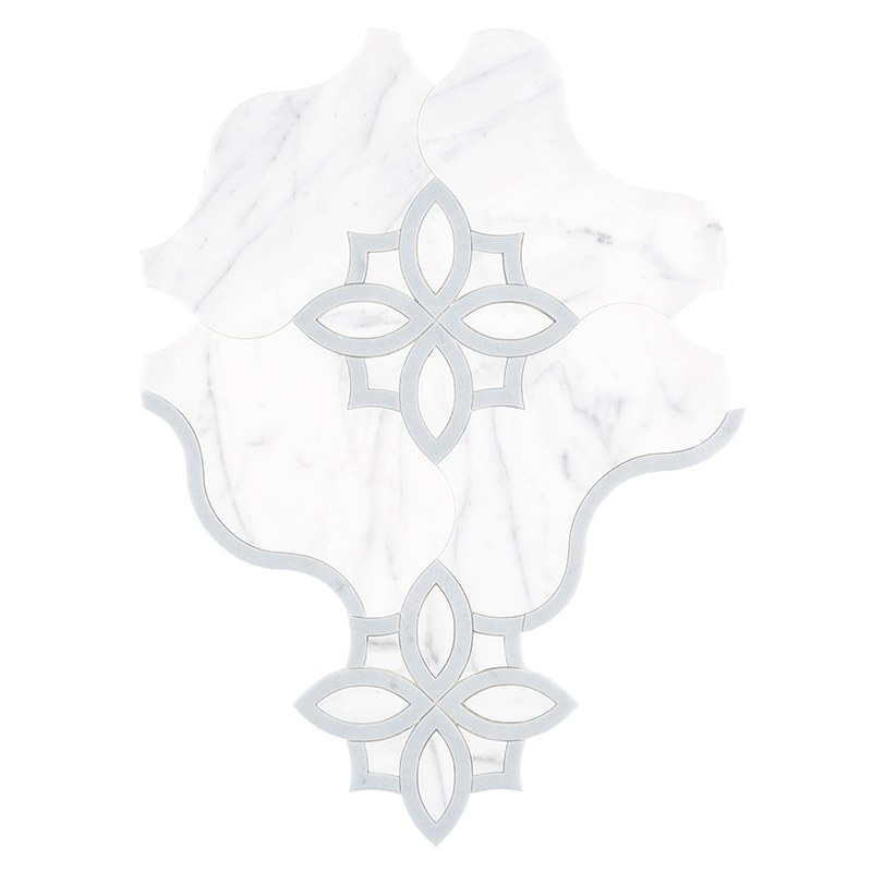 Custom Freesia Statuario and Latin Blue Waterjet Mosaic