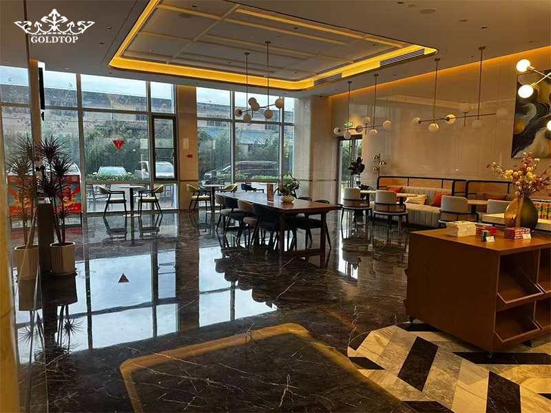 Grigio Carnico Marble flooring for Hilton Garden Hotel
