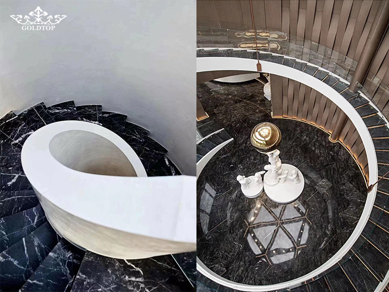 Grigio Carnico Marble stair tiles