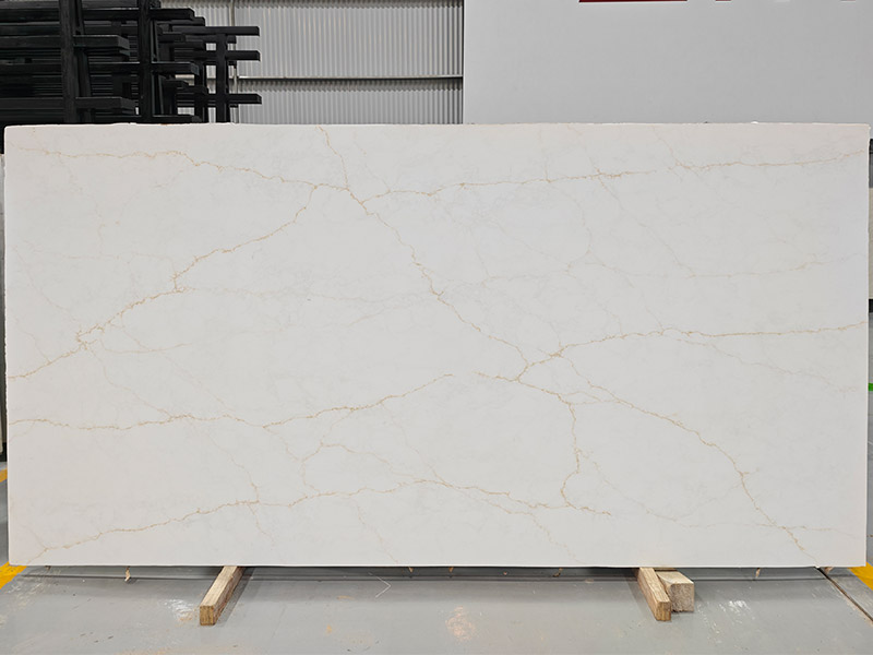 5133 Statuario Oro Quartz Slab For Kitche Countertops/ Vanity Tops